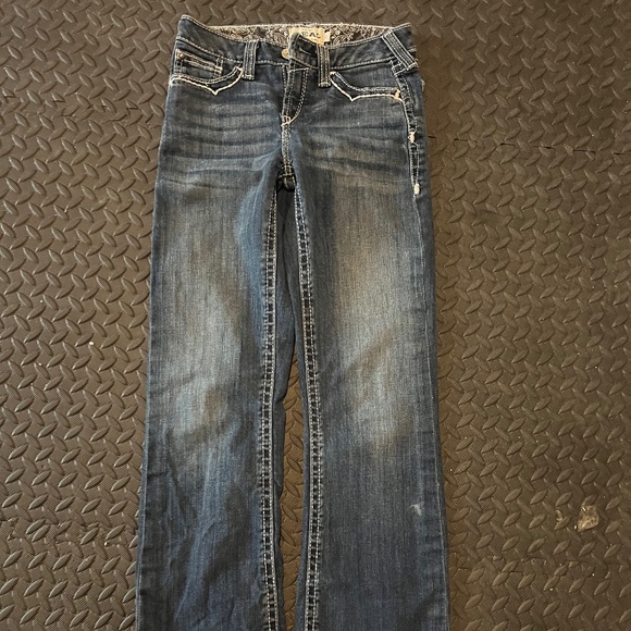 ARIAT GIRLS' R.E.A.L ENTWINED DRESDEN STRETCH SLIM BOOTCUT JEANS - Size Girls 12 - Picture 2 of 4